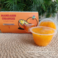 Mandarin oren dalam sirap cahaya 4oz cawan plastik